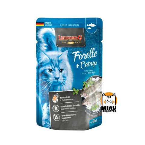 LEONARDO - TRUCHA Y CATNIP 85 GR.