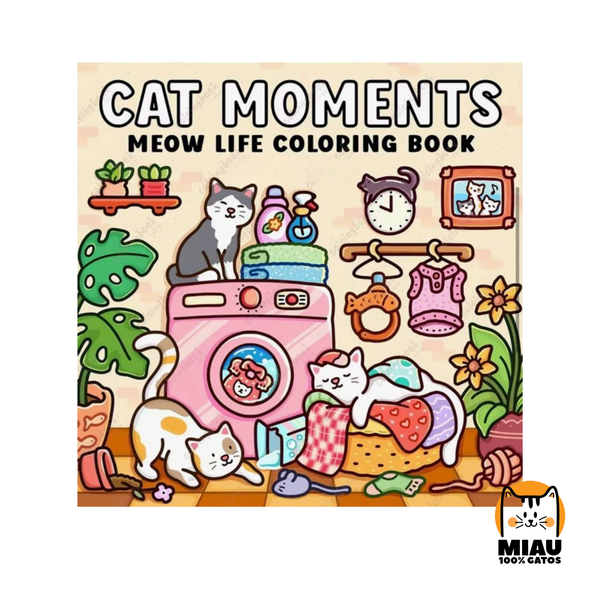 LIBRO PARA COLOREAR DE GATOS CAT MOMENTS