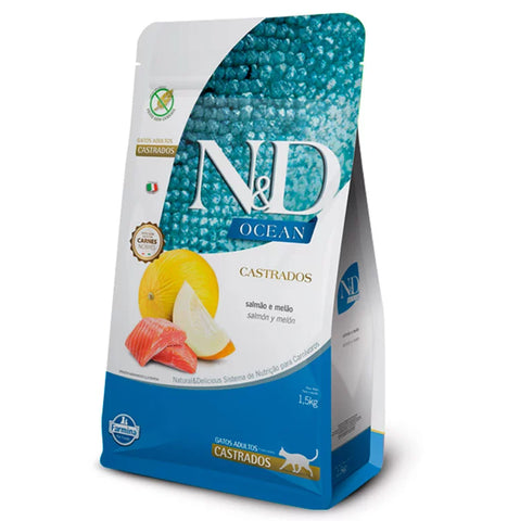 N&D OCEAN CASTRADOS - SALMÓN Y MELÓN  7.5 KG