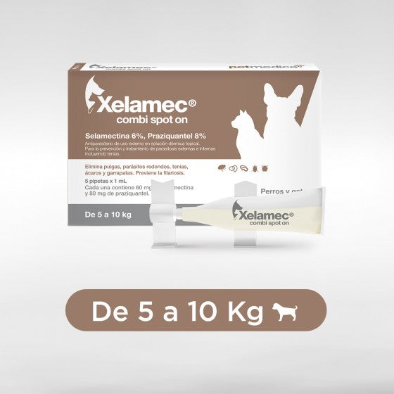 ANTIPULGAS XELAMEC COMBI X 1ML DE 5 A 10 KG. X 1 PIPETA