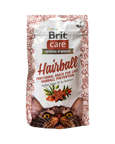 SNACK PARA GATOS BRIT CARE HAIRBALL - CONTROL DE BOLAS DE PELO 50 gr