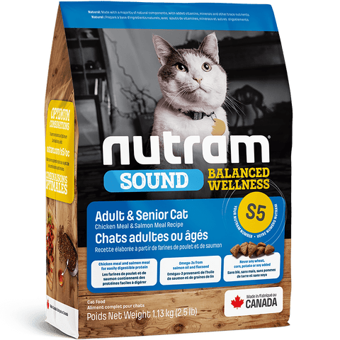 NUTRAM S5 PARA GATOS ADULTOS Y SENIOR - 5.45 KG