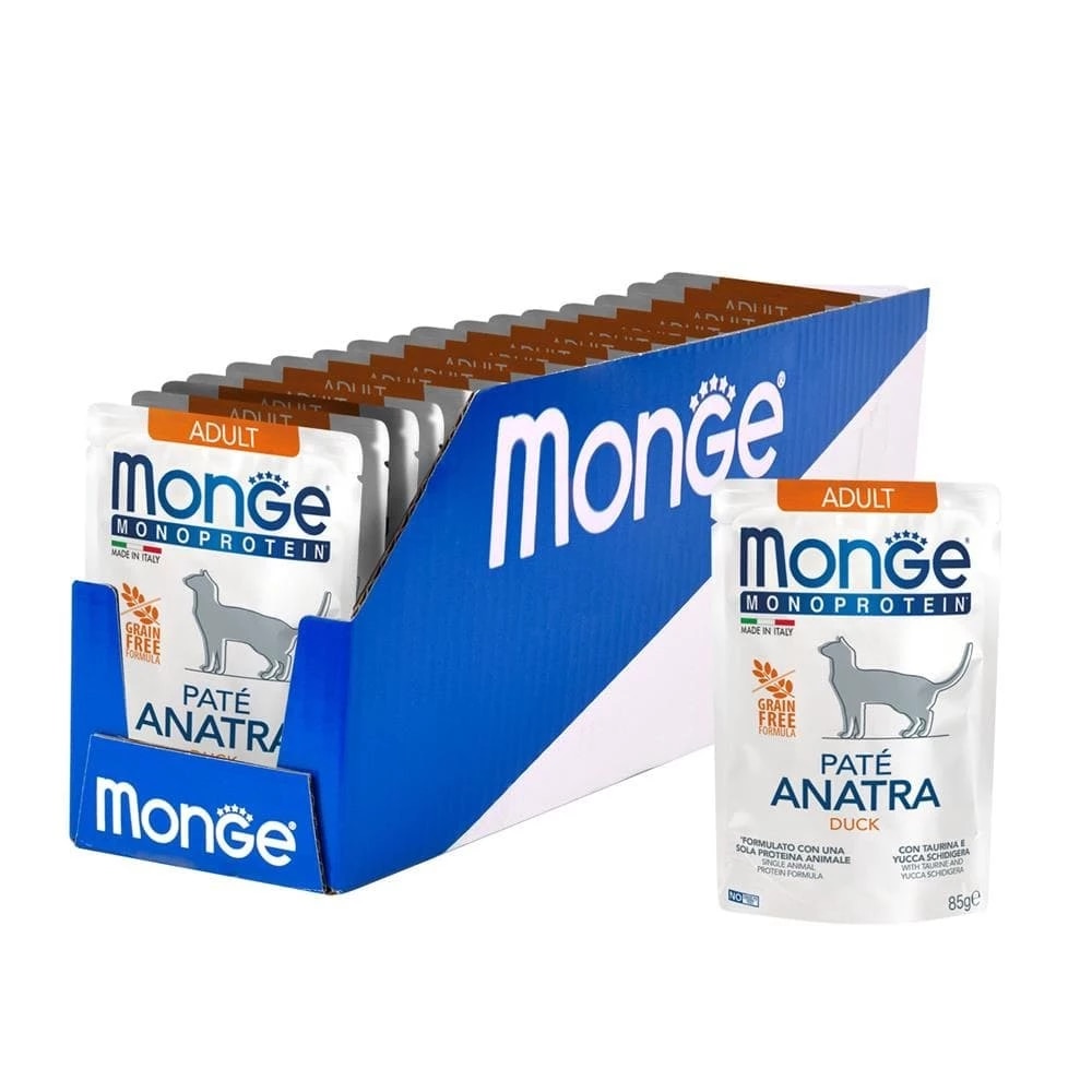 SACHET MONGE GATOS ADULTOS PATO 85 GR