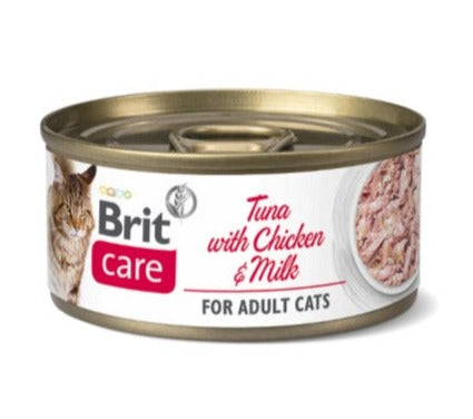 LATA PARA GATOS BRIT CARE - ATÚN CON POLLO & LECHE