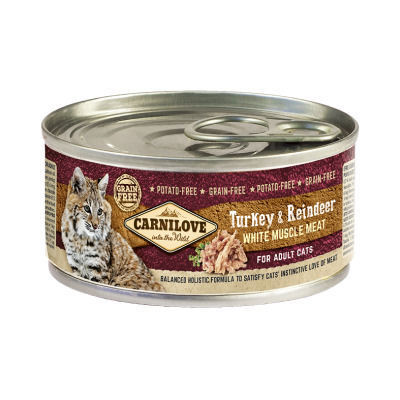 LATA PARA GATOS CARNILOVE TURKEY & REINDEER 100 GR