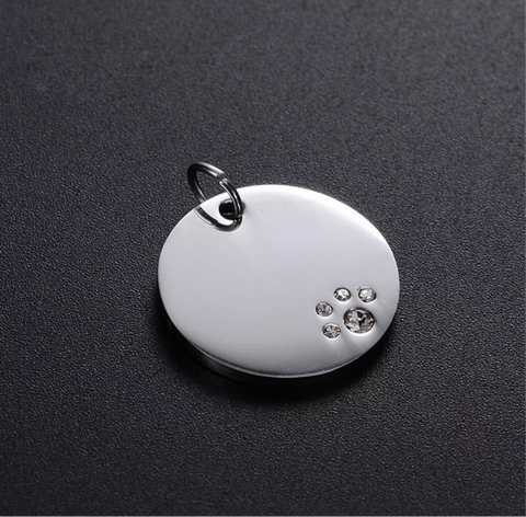 PLACA ACERO 2 CM CON HUELLITA STRASS